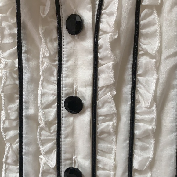 Tuexedo Kensie Blouse Black and White - Picture 9 of 9